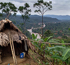A traditional U'wa hut above the Cobaria River in the eastern cloud forests of the U'wa resguardo, on the border of Venezuela. Photo: Jake Ling