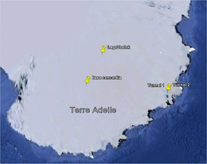  La mappa che mostra l'ubicazione strategica della Base Concordia tra altri due misteri antartici, quello dei "tunnel" e del Lago Vostok