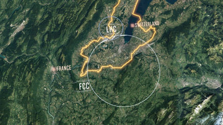 Proposition d'emplacement du futur collisioneur circulaire (FCC) (Image: CERN)