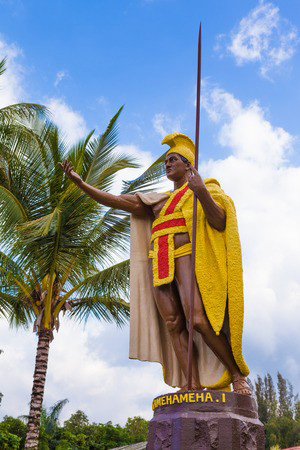 La statua del Re Kamehameha della dinastia che ha regnato dal 1810 al 1872. Il Kamehameha Day è una festa pubblica Hawaiiana