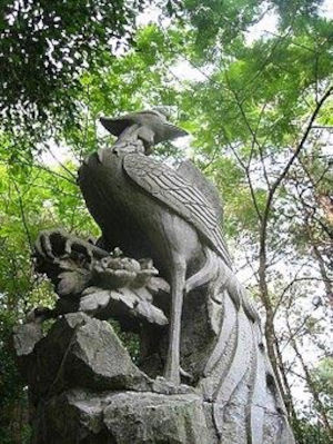 Feng, la fenice cinese. Statua nella città di Nanning, provincia di Guangxi