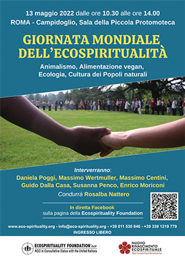  La locandina del Convegno "Giornata Mondiale dell’Ecospiritualità” che si è tenuto a Roma in Campidoglio il 13 Maggio 2022 