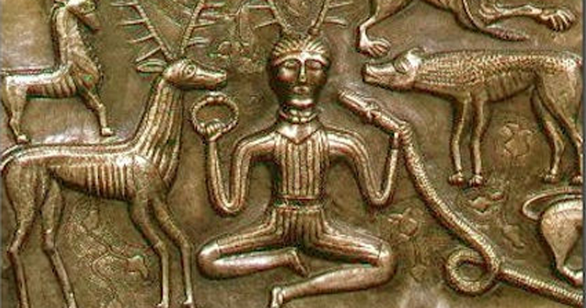  Il dio celtico Cernunnus in meditazione, Calderone di Gundestrup 
