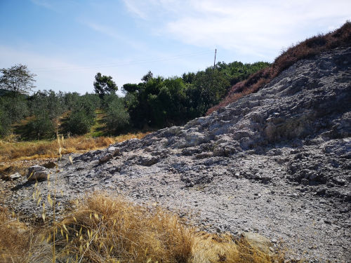L’ambiente brullo del Parco delle Fumarole nei pressi di Sasso Pisano