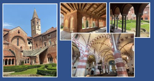 Uno sguardo all’abbazia, il chiostro, l’interno della chiesa con le colonne diverse tra loro, come i capitelli e le crociere